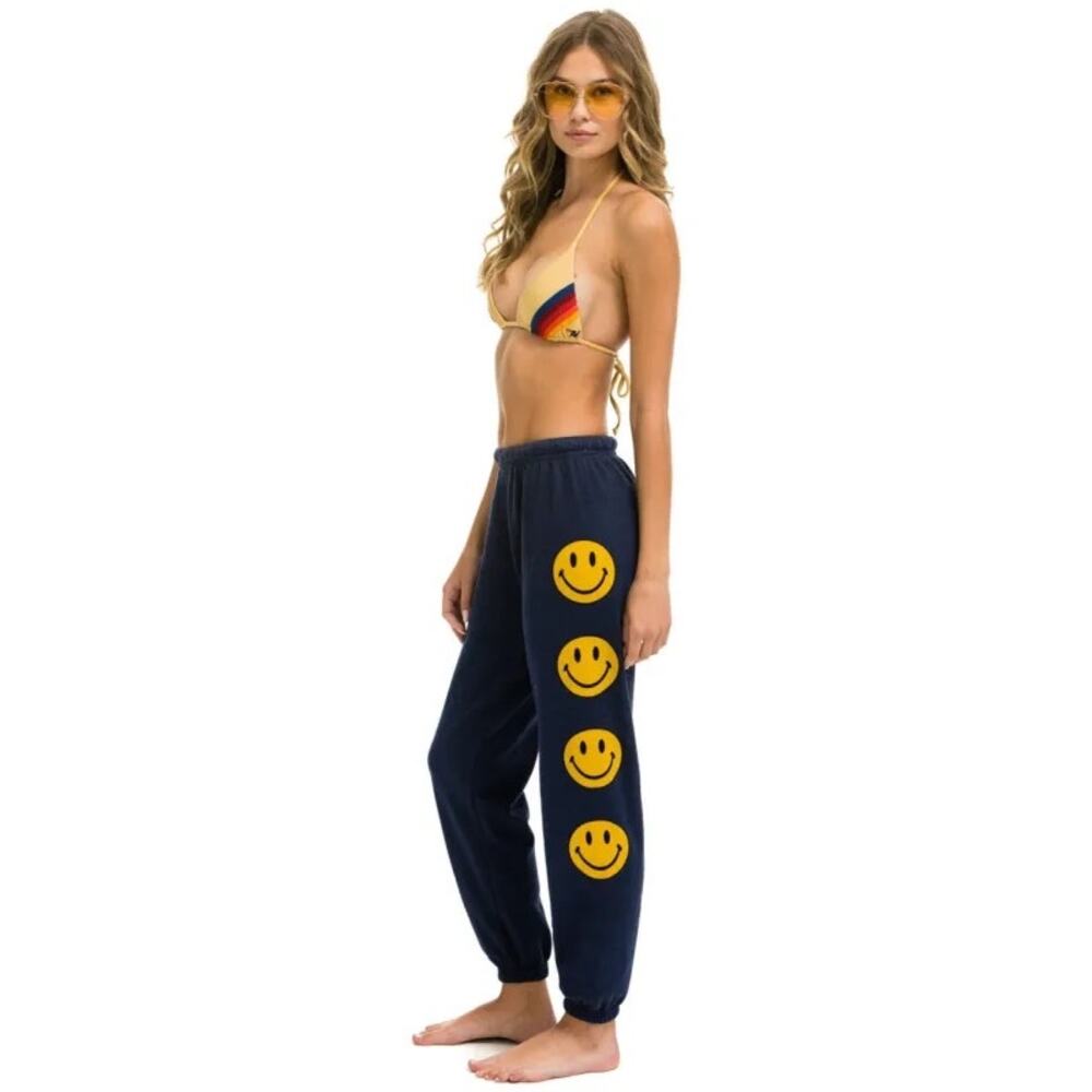 Aviator Nation Smiley 2 Sweatpants Joggers in Navy
